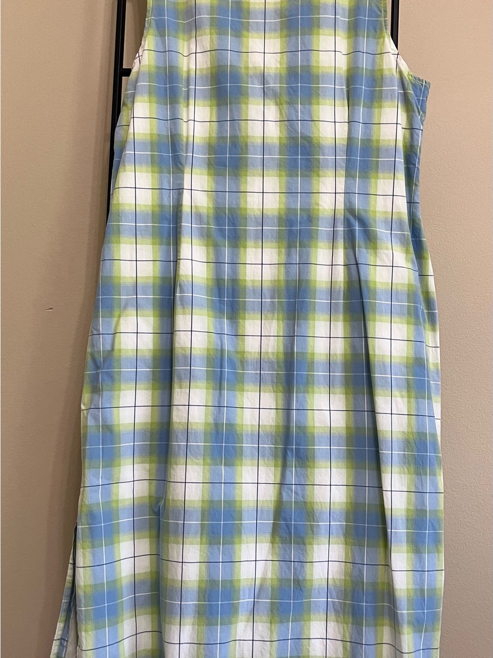 Tommy Hilfiger Cotton Plaid Maxi Dress Coastal Grandmacore Quiet Luxury Size 20 - Picture 8 of 16